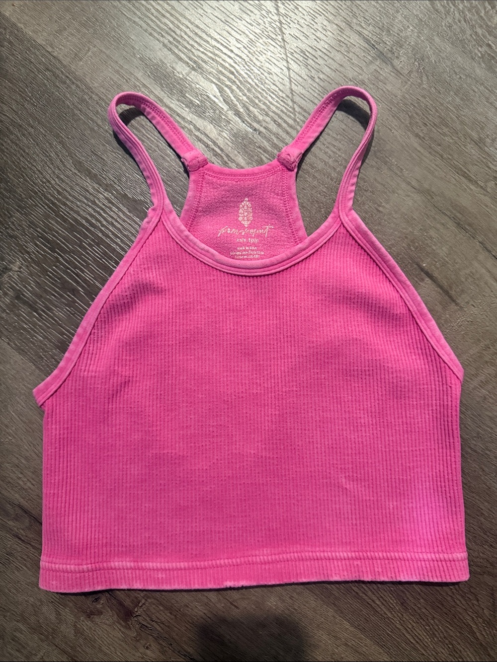 FP Movement by Free People Hot Pink Ribbed Halter Tank